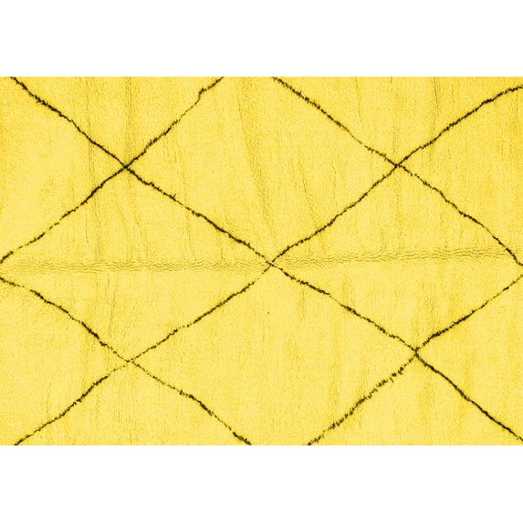 Ahgly Company Indoor Rectangle Solid Yellow Modern Area Rugs, 7' x 10'