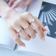 thumbnail image 4 of Women's Adjustable Ring Six Prong Moissanite Ring Diamond Fashion Ring High Quality Silver Ring New Design New, 4 of 5