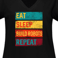thumbnail image 4 of Inktastic Robotics Eat Sleep Build Robots Repeat Women's Plus Size V-Neck T-Shirt, 4 of 5