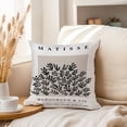 thumbnail image 3 of Ethan Taylor Abstract Throw Pillow Soft Cushion Cover 'Matisse Cutouts Black & Beige Shapes' Mid-Century Modern Pattern Decorative Square Accent Pillow Case, 16x16 Inches, Black, Beige, 3 of 5