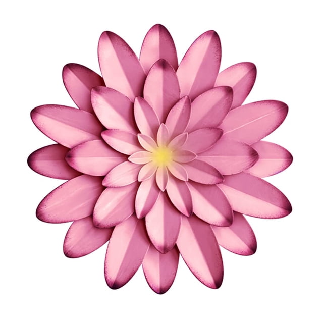 Decoración de pared AHYS con flores de metal, 30 cm, rosa, para interiores y exteriores