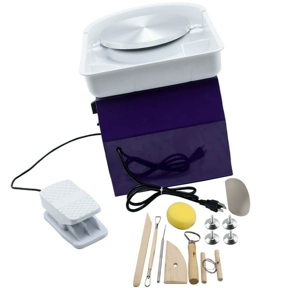 25CM 350W 110V Electric Pottery Wheel Machine Ceramic Work Clay Art Craft Blue