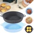 thumbnail image 1 of 2 Pcs Friteuses à Air Chaud Pot en Silicone Réutilisable Friteuses à Air Four Plateau de Cuisson Moule à Gâteau Rond Accessoires pour Friteuse à Air Chaud, 1 of 2