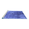 thumbnail image 2 of Ahgly Company Machine Washable Indoor Round Oriental Blue Industrial Area Rugs, 4' Round, 2 of 4