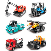 Construction Trucks Toy, Colourful Engineering Diggers and Dumpers Toys Cars Play Set Educational Gift for 3 Years Old Kids, 6PCS