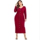 thumbnail image 1 of Vestido informal ajustado con escote en V y botones a presión para mujer, 1 of 6