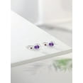 thumbnail image 4 of Gem Stone King 925 Sterling Silver Purple Amethyst and Red Garnet French Wire Earrings for Women (1.53 Cttw, Gemstone February Birthstone, Oval 7X5MM, Round 1.25MM), 4 of 4