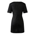 thumbnail image 5 of Vestido sexy de lentejuelas con cuello en V y manga corta para mujer - Color liso, corte ajustado, poliéster - Elegante vestido de fiesta para veladas, bodas y salidas nocturnas, 5 of 5