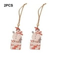 thumbnail image 4 of Bearachild Paquete de 2 piezas de madera de Navidad colgante de árbol de Navidad fiesta temática decoración de Año Nuevo DIY artesanía Kits de decoración para fiestas Muñeco de nieve de pie, 4 of 6