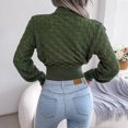 thumbnail image 5 of Hinvhai Plus Size Sweater Tops On Seasonal Clearance Women's Colorful Long Sleeve off Shoulder Knit Sweater Crew Neck Sweater Army Green 8(L), 5 of 5