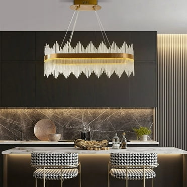 Wuzstar Modern Crystal Pendant Lamp luxury Gold Ceiling Light with Adjustable Chain for Living Room Bedroom