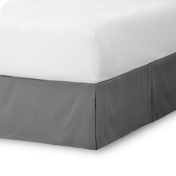 Bare Home Faldón de Cama Cepillado Doble Colección Premium 1800, Caída de 15 Pulgadas, Tamaño California King, Gris