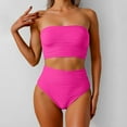 thumbnail image 2 of LUOGENLI Swimsuit Plus Size Women's Swimwear Tankini Set Adjustable Straps Ruffle Design Beach Cover up Outfit Summer Swim Suit 2 Piece Bikini Alternative Hot Pink Size XXL, 2 of 5