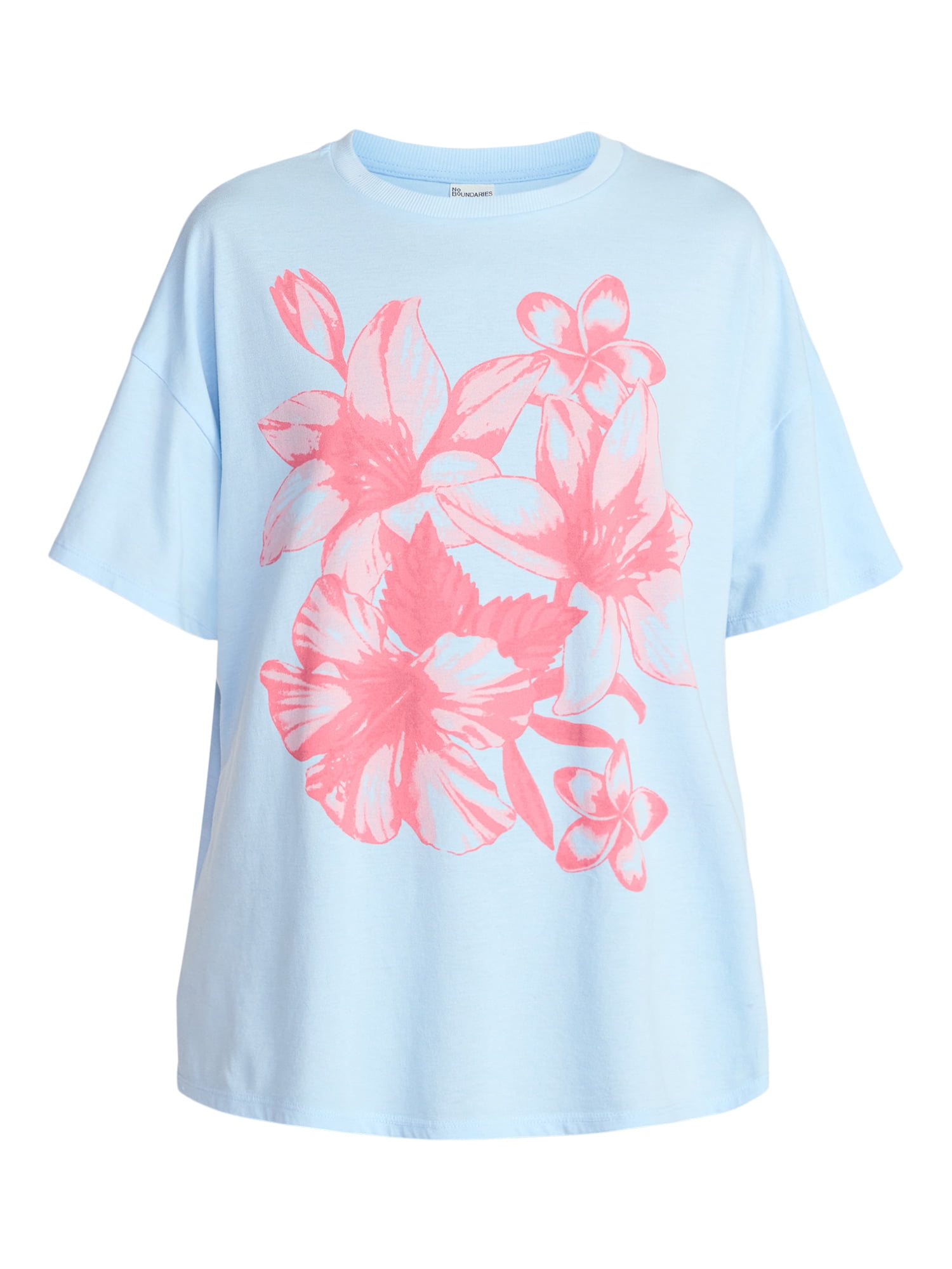 No Boundaries Washed Graphic Boyfriend Tee, Women's XXS-XXL