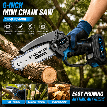 PowerMax 20V Cordless Lithium Circular Saw, Blue Portable Wood Cutting Power Tool