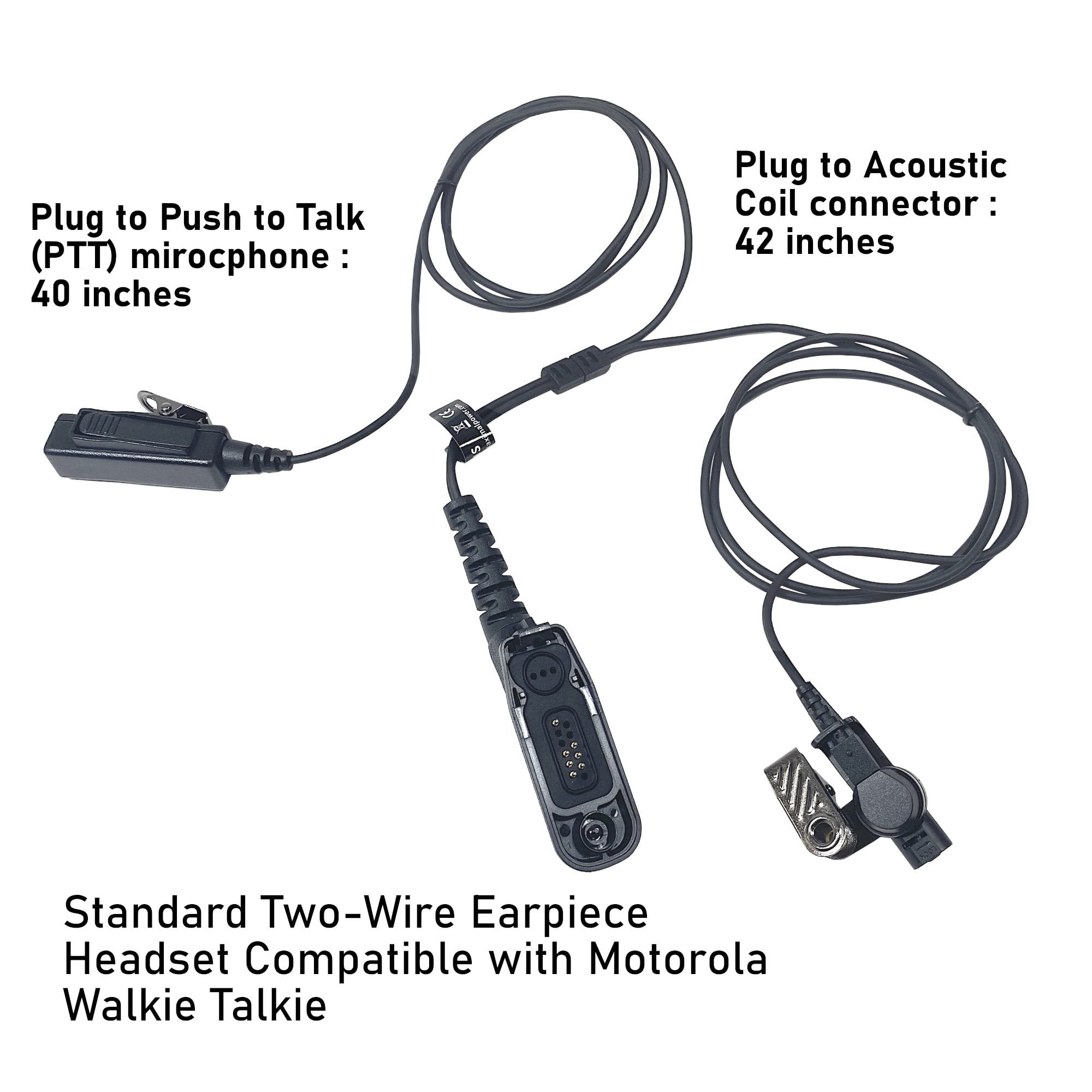 Earpiece and Microphone Mic Headset for Motorola XPR 6350 XPR 6550 XPR 6300 XPR 6580 XPR 7550 APX 6000 APX 4000 APX 7000 APX 7000xe APX 8000 (Black L&R Earmolds)