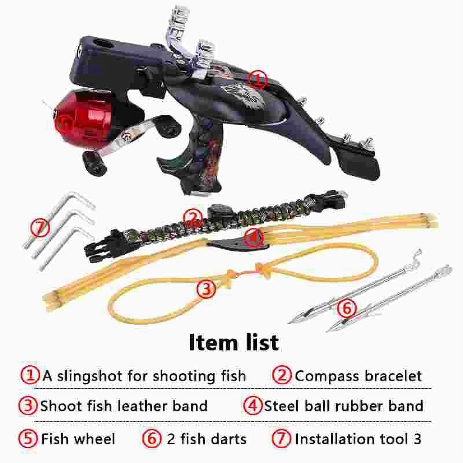 Multipurpose Fishing Rod Slingshot Shooting Dart Catapult Handguard Set  Powerful 