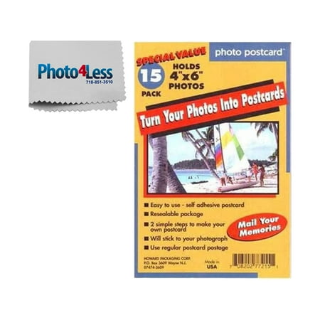 Tint Photo Postcard Exclusive Package! Pack of 15 Freez A Frame Photo Postcards 4x6 Turn Your Photos Into Post Cards + Includes Photo4less Cleaning Cloth! ()