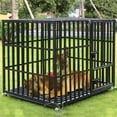 thumbnail image 3 of SAEWUD XXL Heavy Duty Dog Cage, Strong Metal Crate Kennel Playpen with Lockable Wheels & Removable Tray, Indoor Outdoor Use, 38/42/46 Inch for Large Dogs, 3 of 14