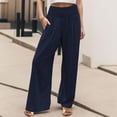 thumbnail image 2 of MNCEKFOD Women's Jeans High Waist Wide Leg Culottes Elastic Loose Comfy Summer Casual Relaxed Fit Comfortable Trousers Navy XL, 2 of 6
