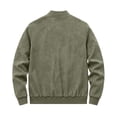 thumbnail image 6 of Rvwovn Men's Faux Suede Bomber Jacket Full Zip Stand Collar Casual Fall Winter Outerwear with Pockets, 6 of 7