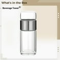 thumbnail image 5 of Tea Infuser Bottle, Double Wall Glass Travel Mug, Heat Resistant Tea Tumbler, Loose Leaf Tea Strainer Cup, Glass Water Tea Tumbler for Homes, Offices, Schools, Silver, 16.9 oz, 5 of 5