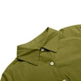 thumbnail image 6 of Womens Casual Button Down Long Sleeve Blouses Cotton Collar Tops Work Drop Shoulder Shirt Solid Color Loose Clothes (Green 3XL), 6 of 8