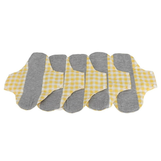 5pcs Reusable Cotton Pad for Female Leak Proof Washable High Absorption Cloth Menstrual Pads 7.1 X 7.1in
