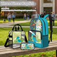 thumbnail image 2 of Xoenoiee Dinosaur Palm Leaves Print Clear Backpack for Boys Kids See Through PVC Backpack with Lunch Box and Pencil Case 3PCS Set Stadium Approved Bookbag Satchel Large Capacity School Bag Satchel, 2 of 5