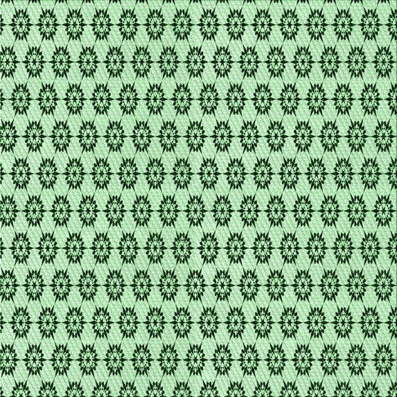 Ahgly Company Machine Washable Indoor Square Transitional Mint Green Area Rugs, 6' Square