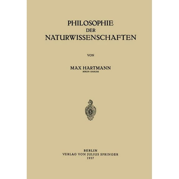 Philosophie Der Naturwissenschaften, (Paperback)