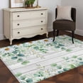 thumbnail image 3 of Green Eucalyptus Leaves Area Rugs 3'x5', Small Throw Rugs for Living Room Bedroom, Daisy Floral Summer Botanical Wooden Indoor Outdoor Rug Non-Slip Low Pile Carpet Runner Reversible Floor Mats, 3 of 8