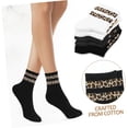 thumbnail image 2 of 6 pares Calcetines Estampado Leopardo Suaves y Transpirables Diseño Casual y Deportivo para Mujer y Hombre Comodidad Día, 2 of 5