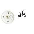 thumbnail image 1 of Reloj de pared,Reloj de pared decorativo,moderno y elegante.,Reloj de pared redondo silencioso y sin tictac,regalo,Estatua de reno,Estatua de reno negro,decoración del hogar,arte y artesanía, 1 of 8
