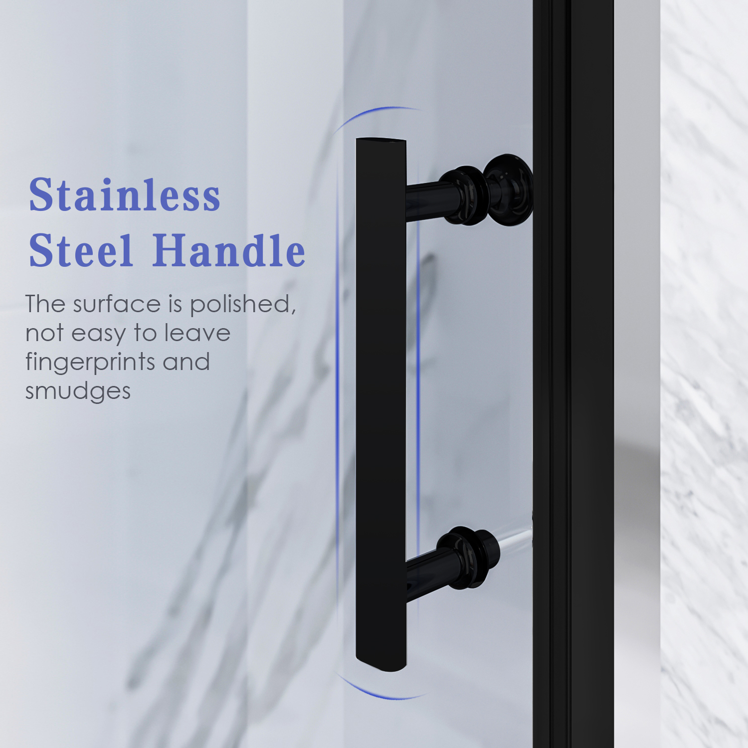 Sunny Shower Matte Black Frameless Bifold 36" x 72" Shower Door 1/4 in. Clear Tempered Glass Panel