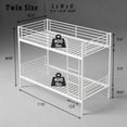 thumbnail image 5 of Jopath Twin over Twin Bunk Bed,Heavy Duty Metal Bed Frame with Ladder and Full-Length Guardrail,Noise Free, Easy Assemble,Able to Split 2 Bed,White, 5 of 5