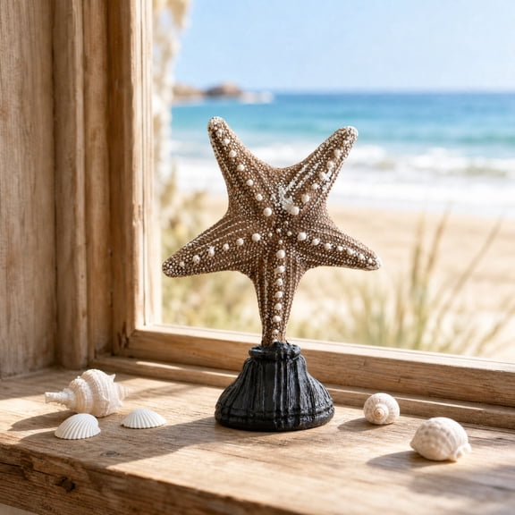 Byndra Resin Conch Shell Ornaments, Mediterranean Seashell Table Decor Set, Coastal Accent Sculptures for Living Room, Shelf, Desk and Display, Wall Door and Room Decor Accent