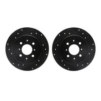 Dynamic Friction Company Rear Brake Rotors-Drilled and Slotted-Black 8002-59045