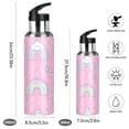thumbnail image 2 of Yayeee 20oz Insulated Water Bottle Double Wall Stainless Steel with Flip Straw Lid, Ice Cream Rainbow Pattern, 2 of 7