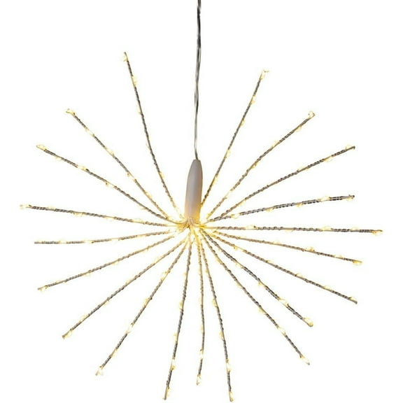 Kurt Adler Multifunction, Pre-Lit 3D Fairy Starburst Light with 120 LED Lights with Timer and Remote, Warm White, 12"