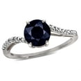thumbnail image 2 of Star K � Round 7mm Black Sapphire Bypass solitaire engagement promise ring, 2 of 9