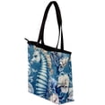 thumbnail image 3 of Hippocampus Canvas Leather Mix Hand-held Bag Twill Sponge Jeanette 30x10.5x39cm/11.8x4.1x15.4in, 3 of 5