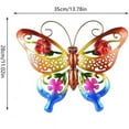 thumbnail image 2 of 3D Metal Butterfly Ornaments Wall Art Decor Outdoor, 1 Pack Colorful Garden Wall Sculptures Indoor or Outdoor Home Decorations (Yellow-1PCS), 2 of 5