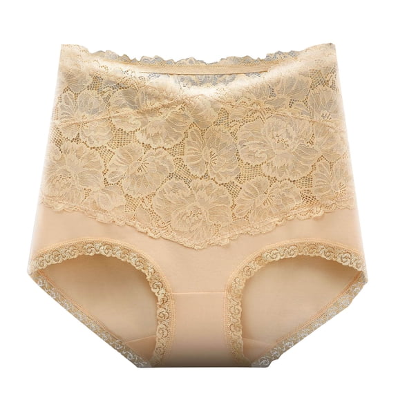 Yijfswar Womens Underwears High Waisted Briefs Stretch Briefs Ladies Plus Size Panties Lace Floral Print Briefs