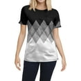 thumbnail image 2 of NAMTYQX Graphic Tees for Women Stretchy Casual Loose Fit Patterns Scoop Neck Cute Summer Tops for Women Dark Gray Size S, 2 of 5