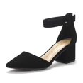 thumbnail image 1 of Zapatos DREAM PAIRS ANNEE Negros de Nobuk con Tacones Bajos y Anchos, 1 of 7
