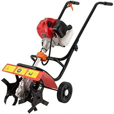 52CC 2 Stroke Gas Powered Tiller Heavy Duty Mini Gasoline Tiller Cultivator Gas Powered 2-Cycle Gasoline Garden Farm Tilling Rototiller$$Garden &
