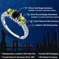 thumbnail image 2 of Gem Stone King 1.92 Ct Oval Black Onyx Green Peridot 925 Sterling Silver Ring (Size 8), 2 of 6