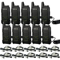 Retevis RT22S Walkie Talkies for Adults, 2 Way Radio with Earpiece, Channel Display, Rechargeable, Portable FRS Two-Way Radios, Mini Compact, for Hospitality Church School Retail Restaurant (10 Pack)