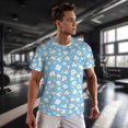 thumbnail image 3 of Wukai Blue Popcorn Print Men's Short-Sleeved Mesh T-Shirt,Quick-Dry Short Sleeve Workout T-Shirt-4X-Large, 3 of 8